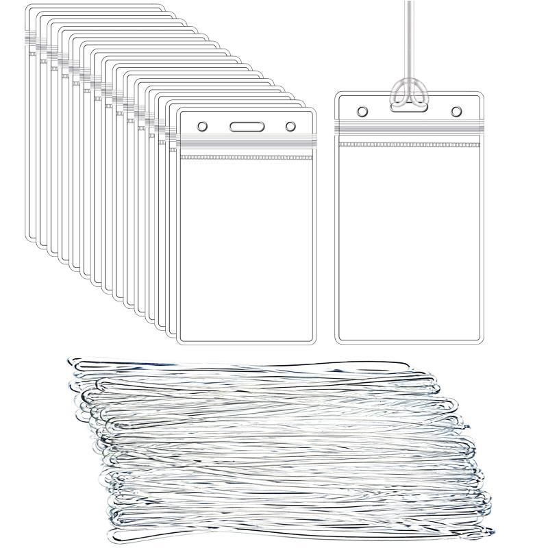 Lanyard Badge Holder - Porta Badge in Plastica Trasparente Antifurto