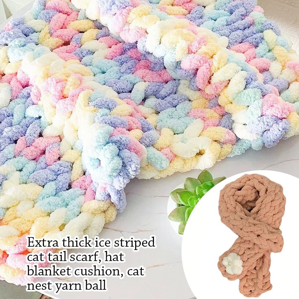 Woven Scarf Blanket - Filati di ciniglia multicolore da 250g/palla