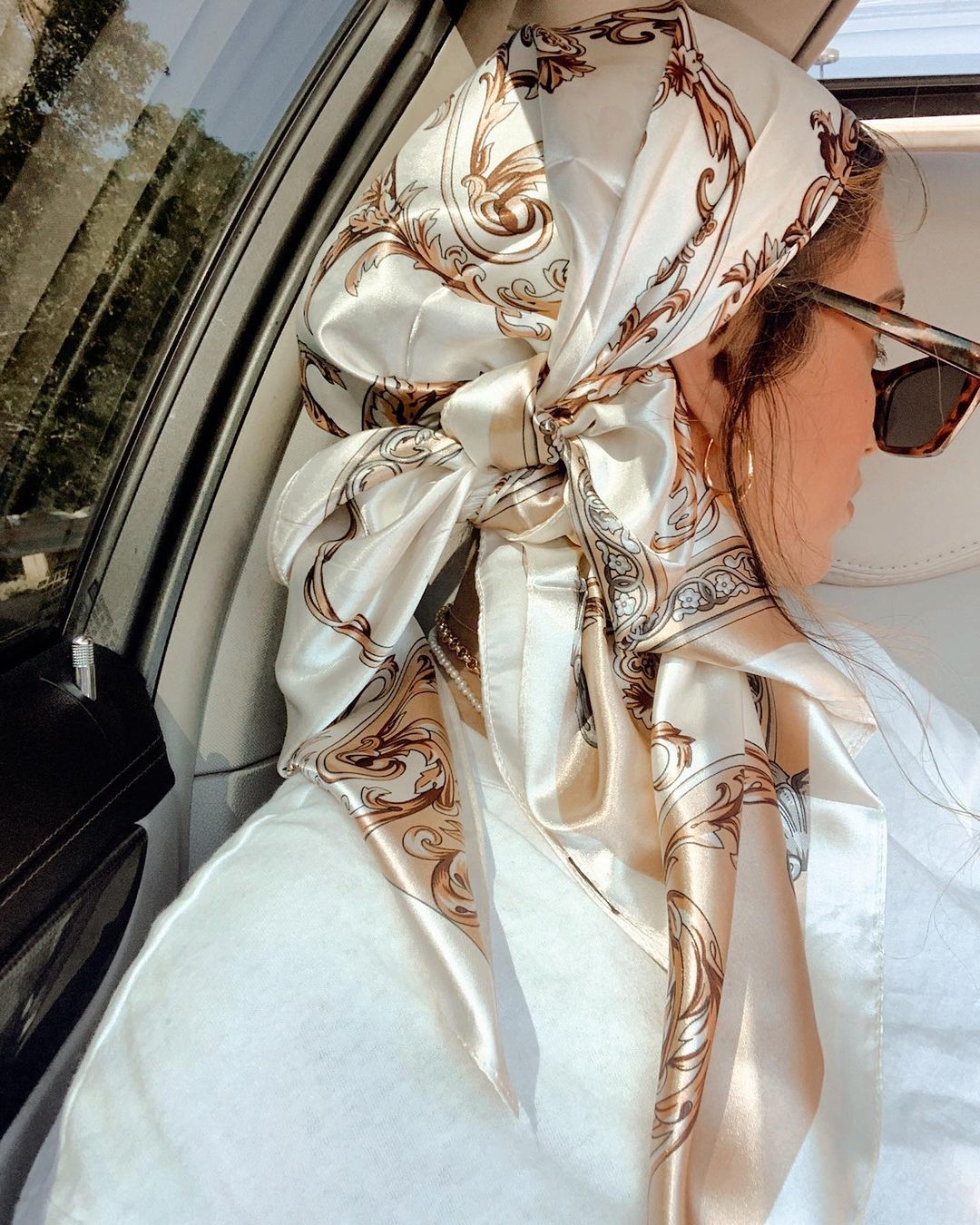 Silk Neck Scarf - Sciarpa quadrata in raso Donna Hijab