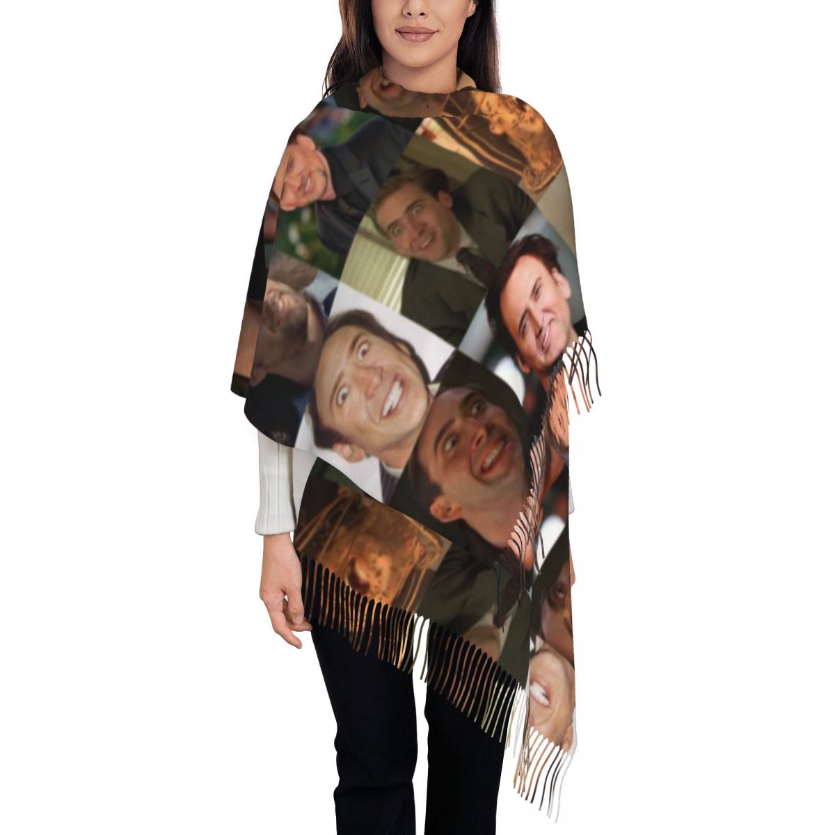 Nicolas Cage Divertente Faccia - Pashmina Wrap Large recensione e prezzo
