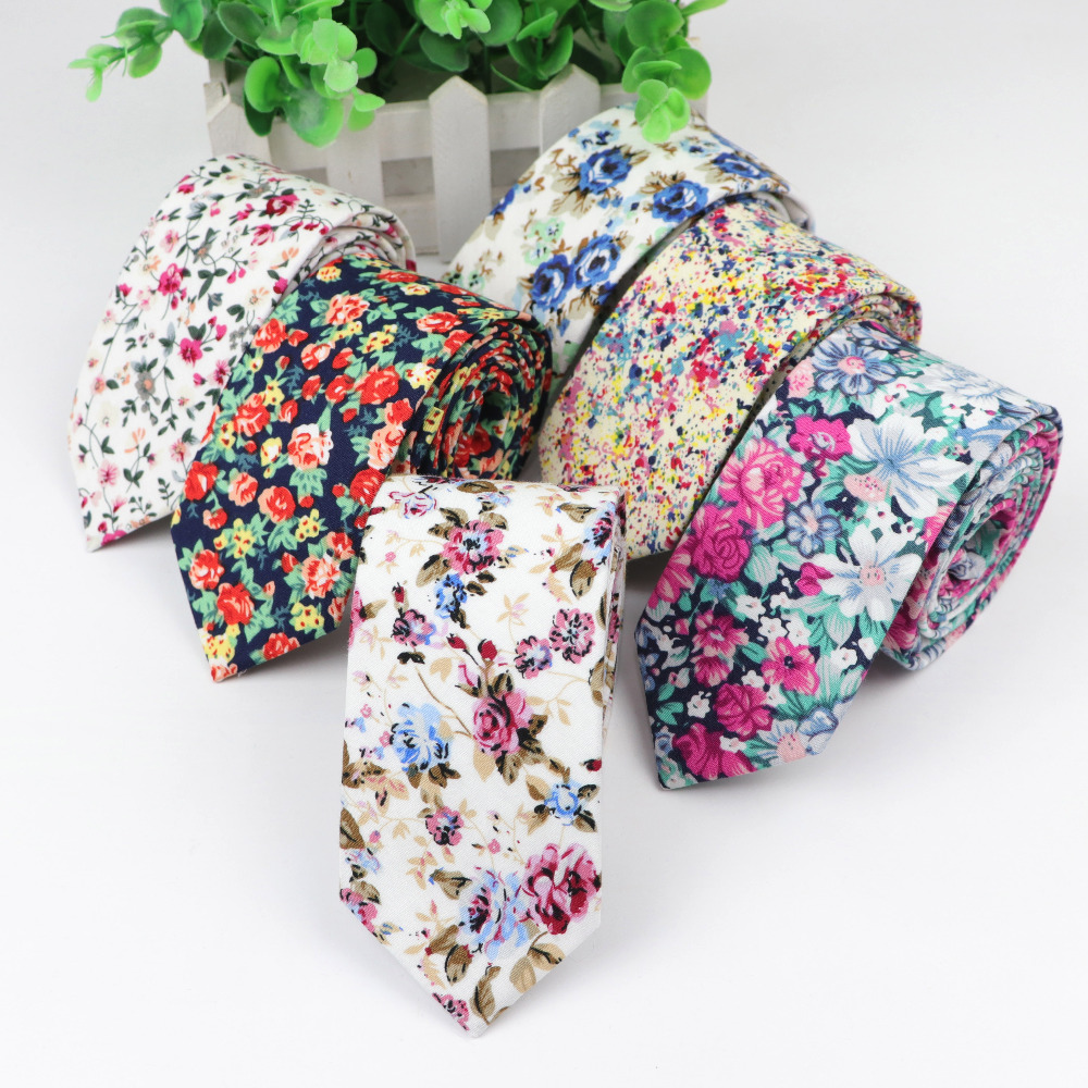 Cravatta a fiori in cotone Cra - Skinny Tie Men recensione e prezzo
